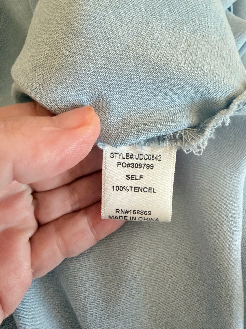 Promesa 100% Tencel Raw Edge Shirt Dress | Chambray Blue | Medium - Picture 7 of 8